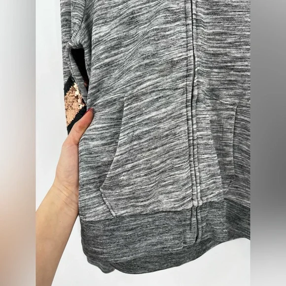 Victoria secret pink sequin logo cozy zip up hoodie M casual everyday campuswear - Picture 14 of 16